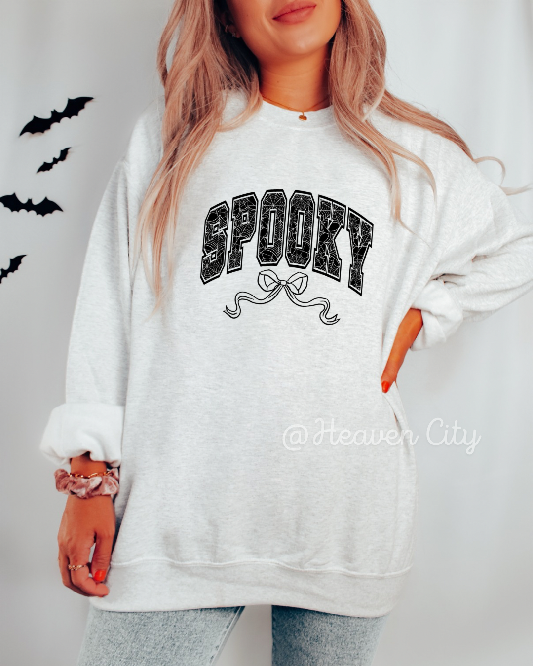 Spooky Web Bow Crewneck