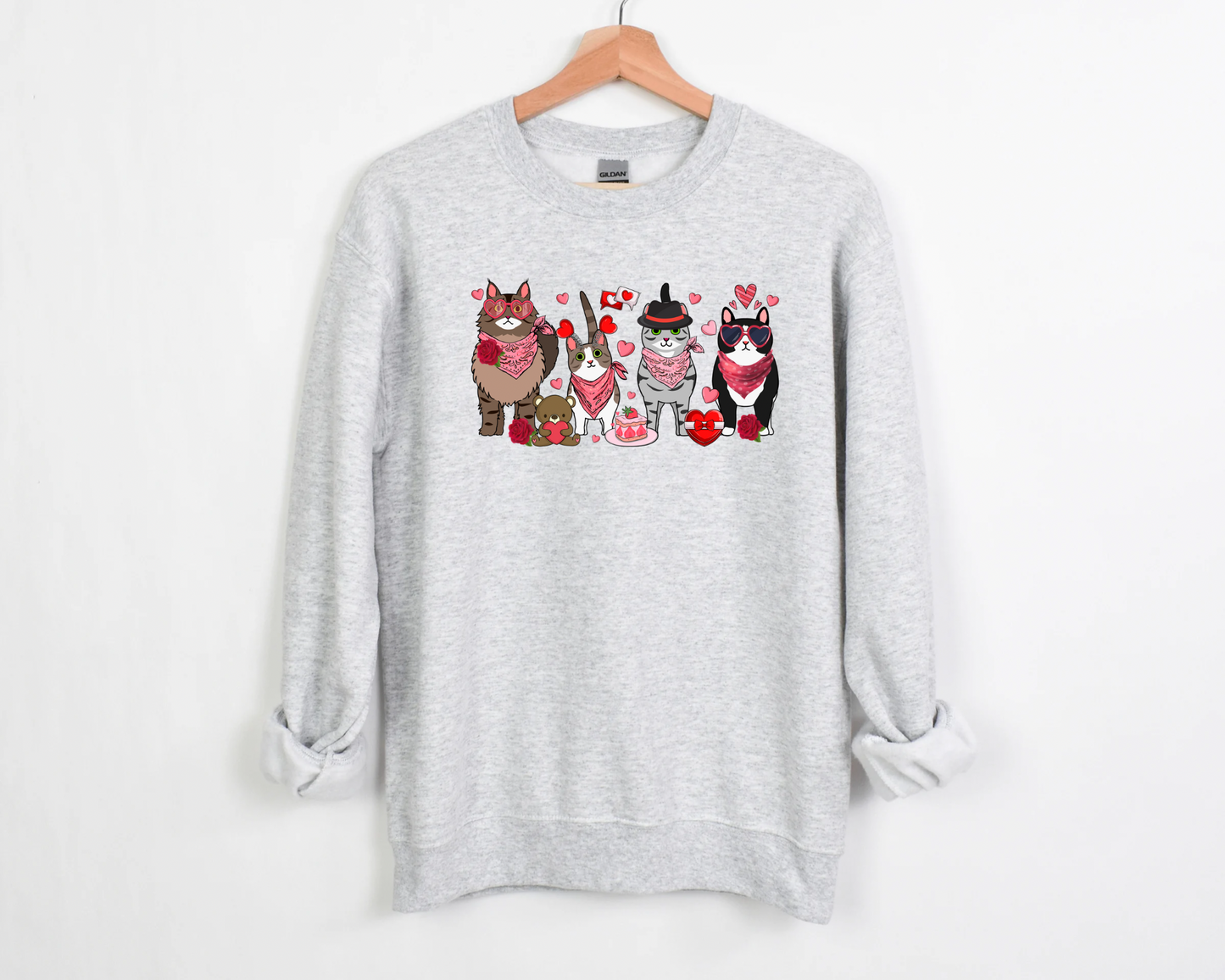 Valentine Cats Sweatshirt