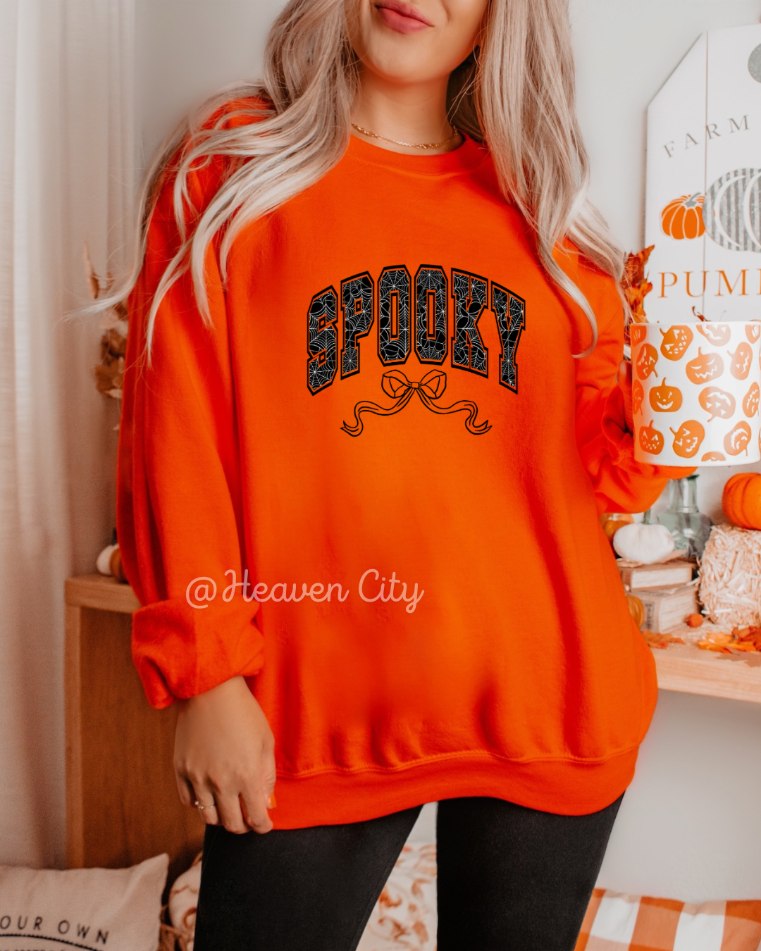 Spooky Web Bow Crewneck