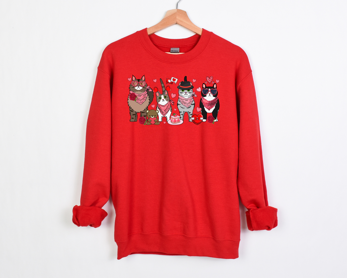 Valentine Cats Sweatshirt