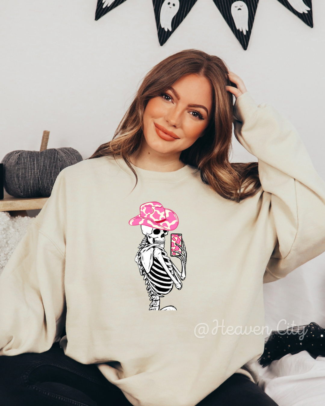 Posing Skeleton Crewneck