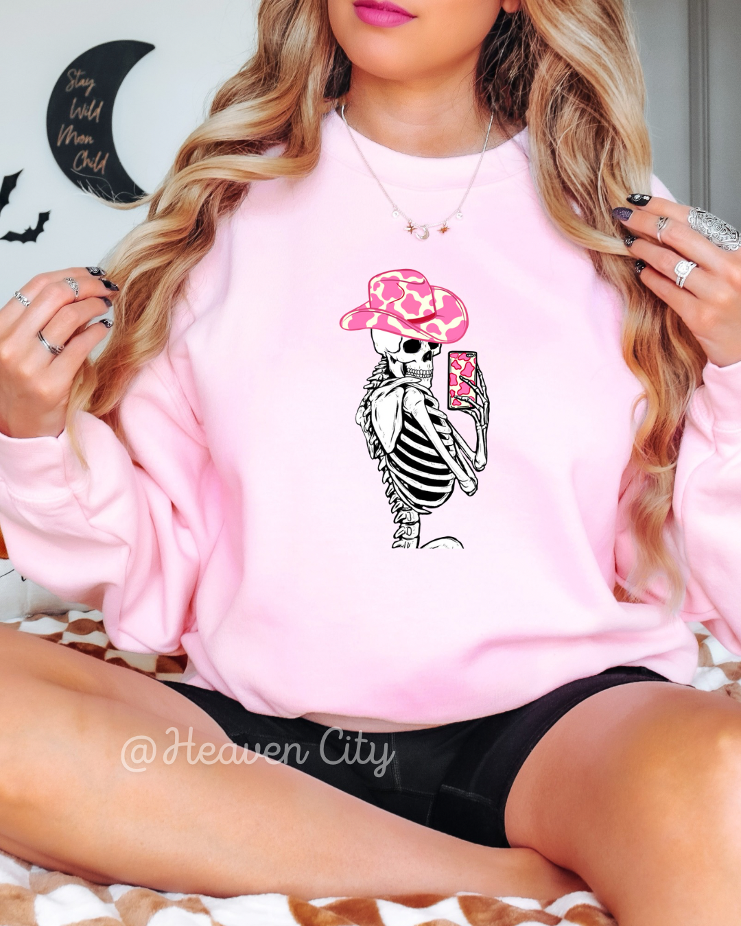 Posing Skeleton Crewneck