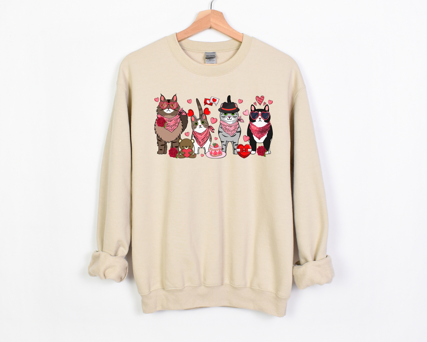 Valentine Cats Sweatshirt