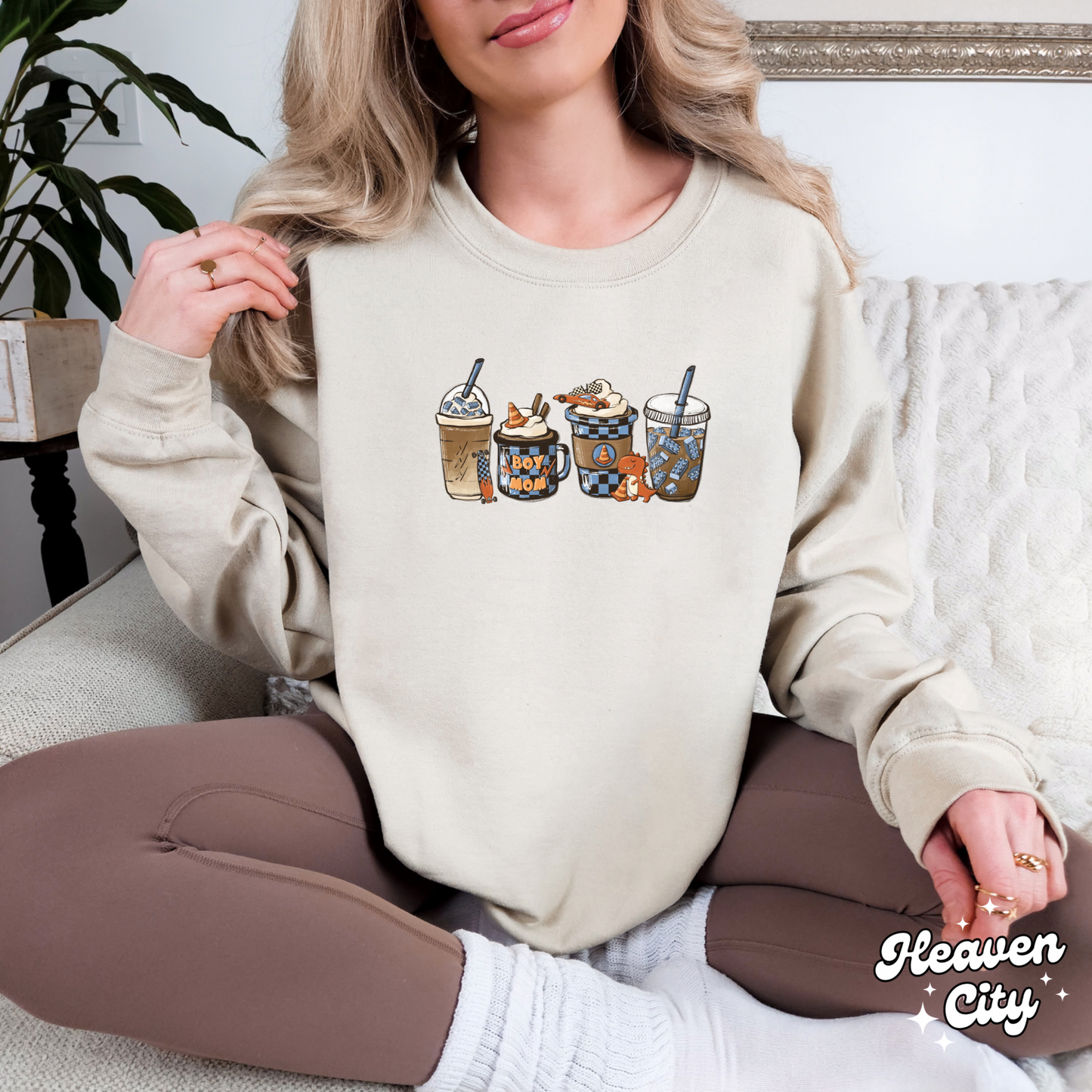 Boy Mom Coffee Sweatshirt