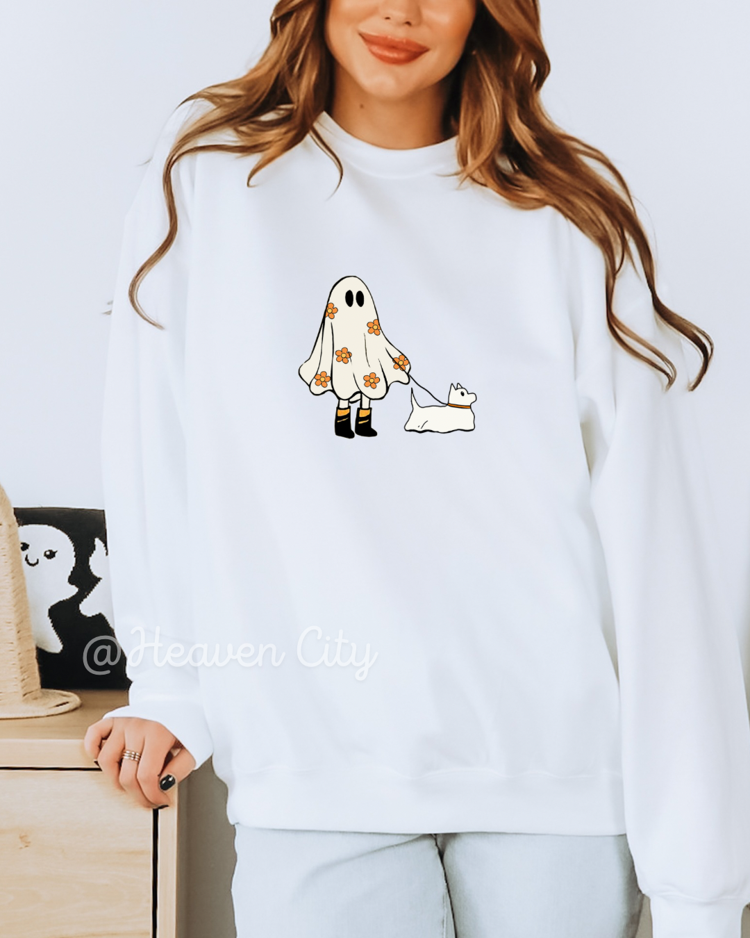 Ghost Walking Dog Crewneck