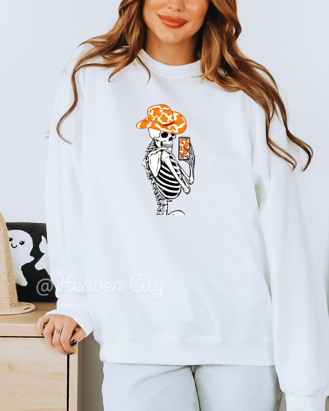 Posing Skeleton Crewneck