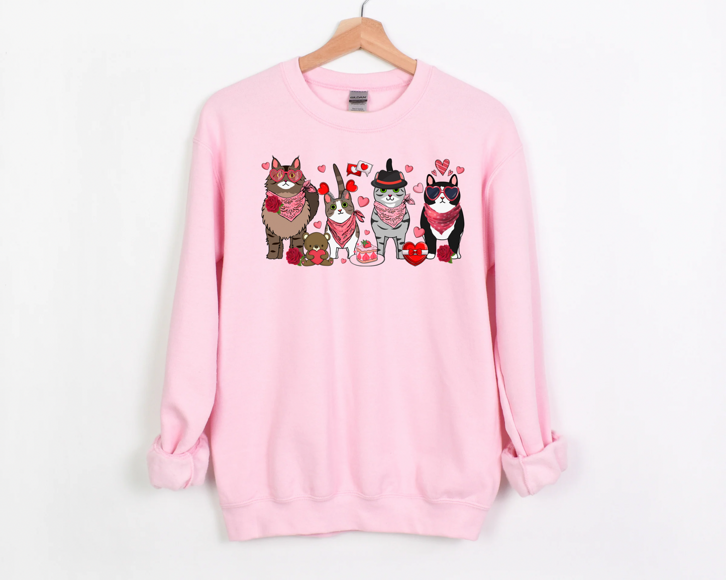 Valentine Cats Sweatshirt