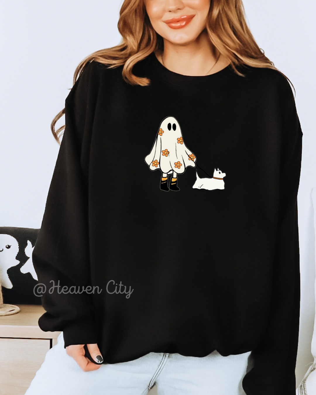 Ghost Walking Dog Crewneck