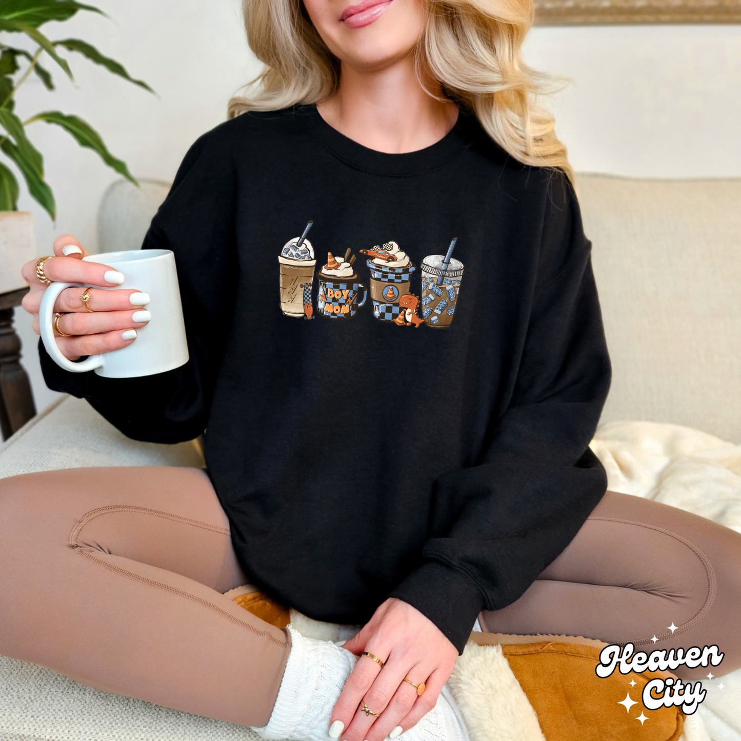Boy Mom Coffee Sweatshirt