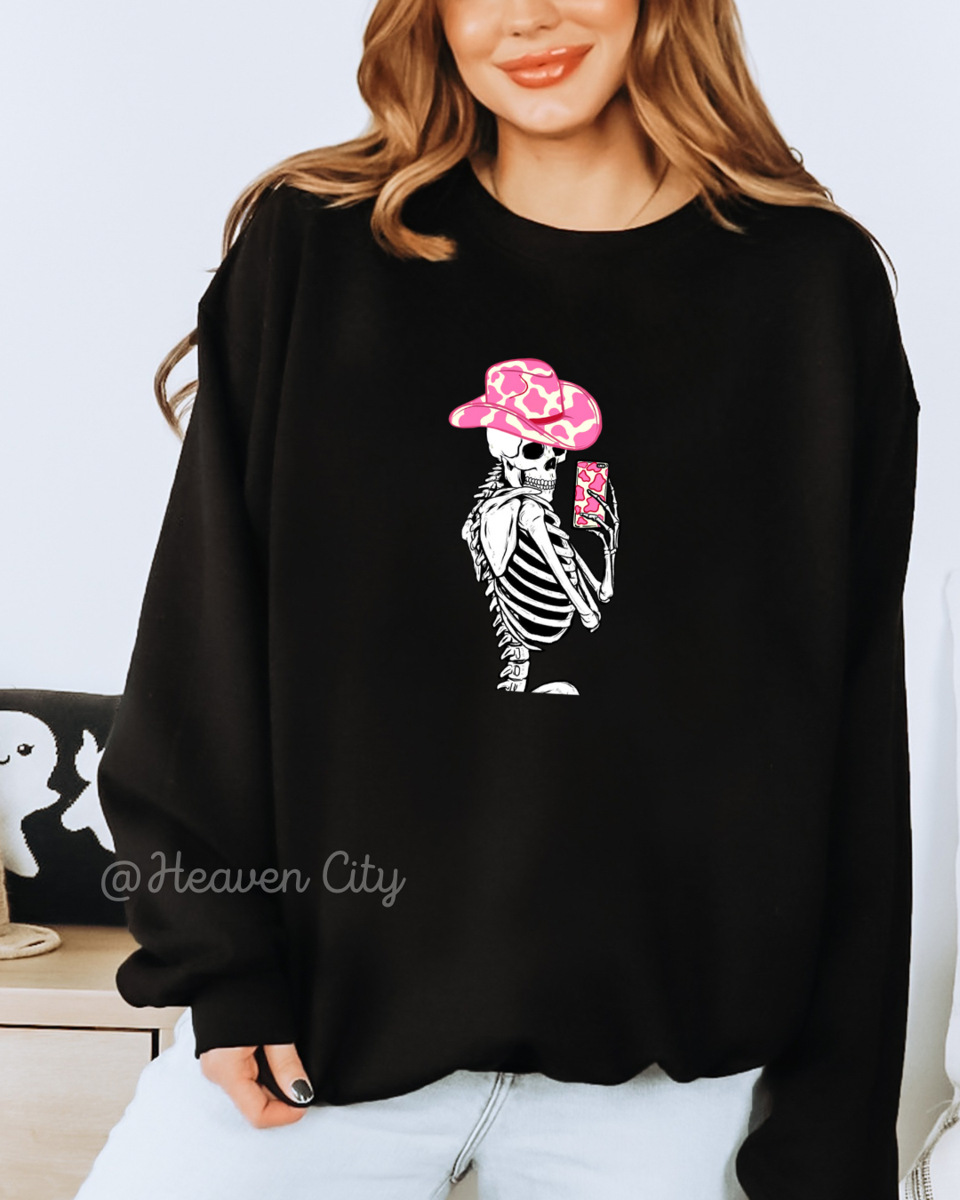 Posing Skeleton Crewneck