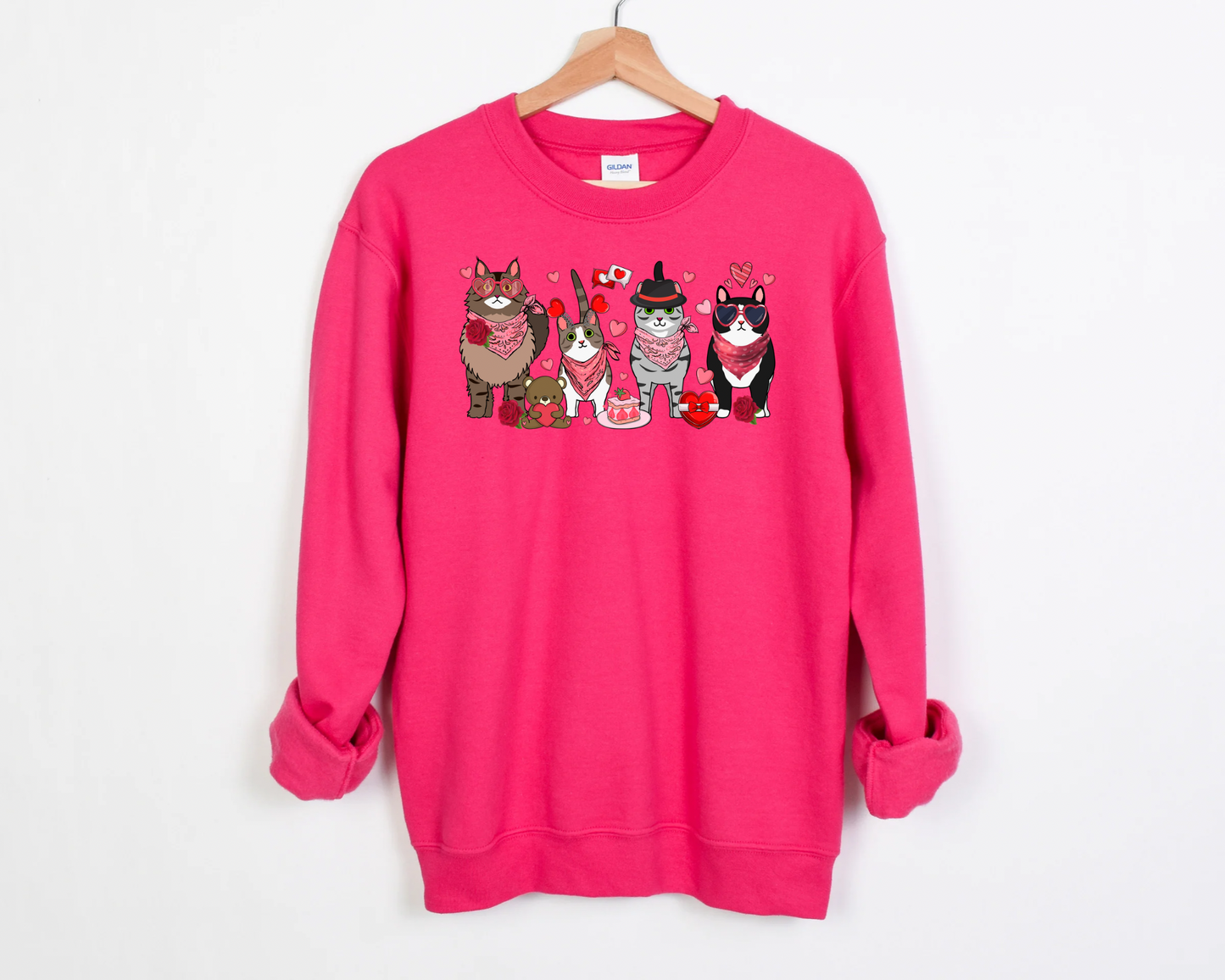 Valentine Cats Sweatshirt