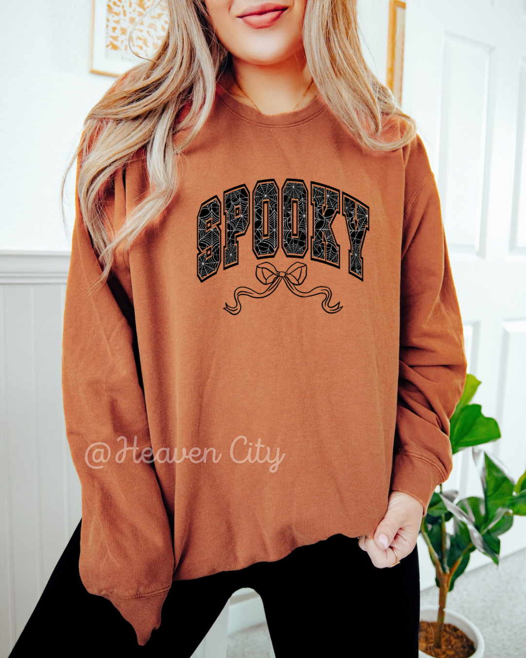 Spooky Web Bow Crewneck