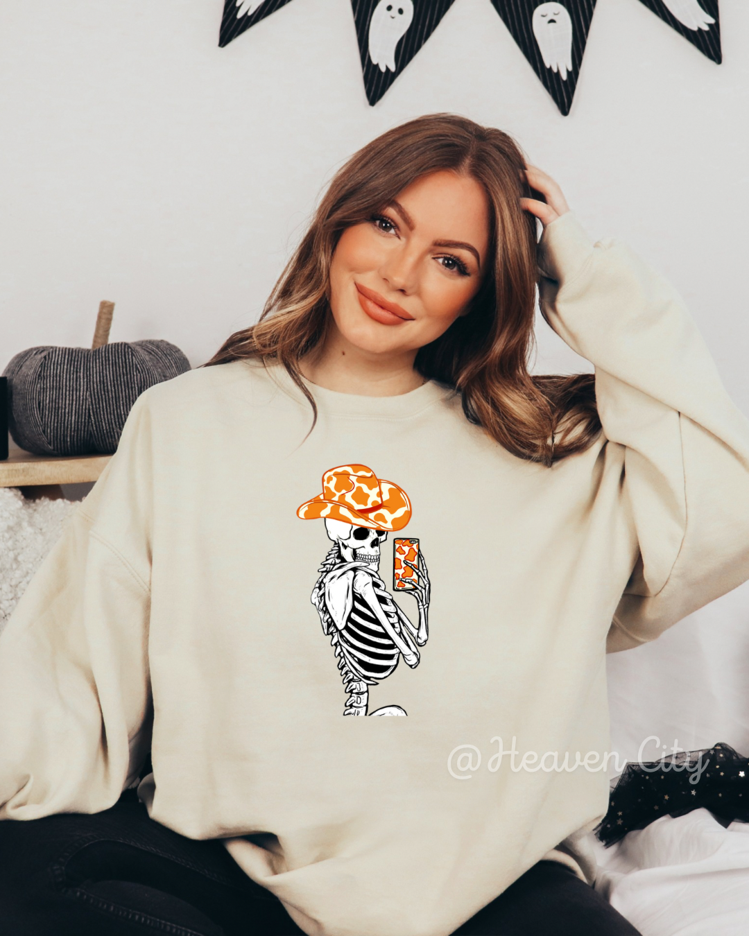 Posing Skeleton Crewneck