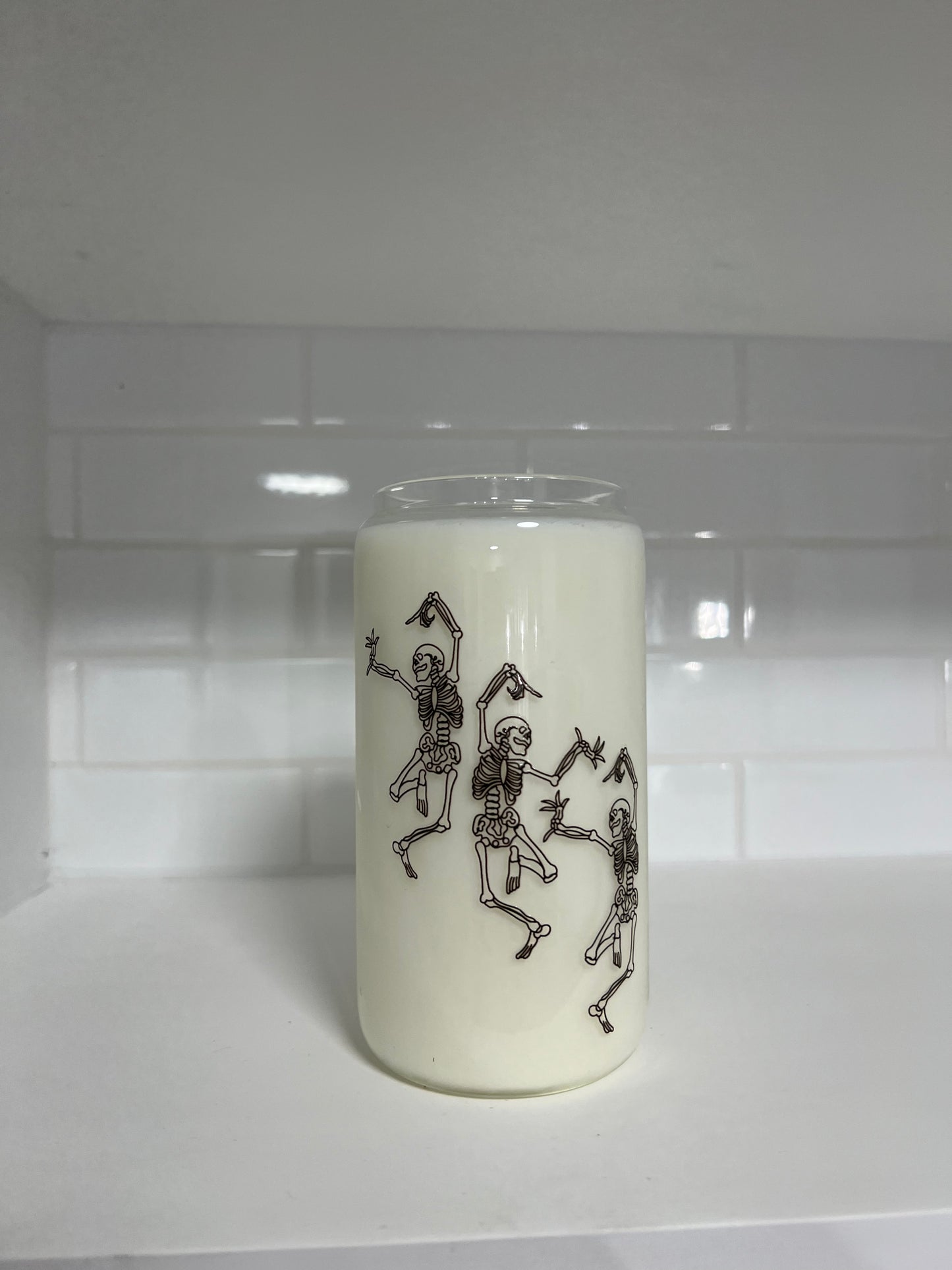 Dancing Skeletons Glass Cup