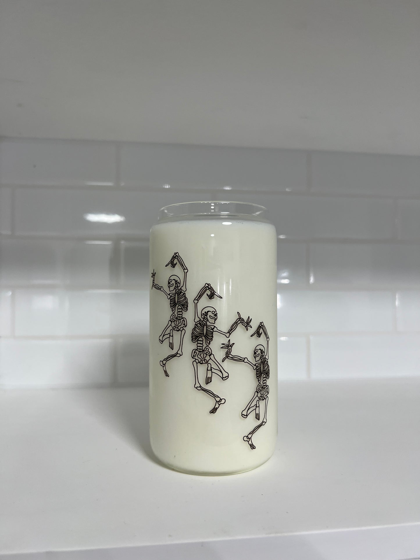 Dancing Skeletons Glass Cup