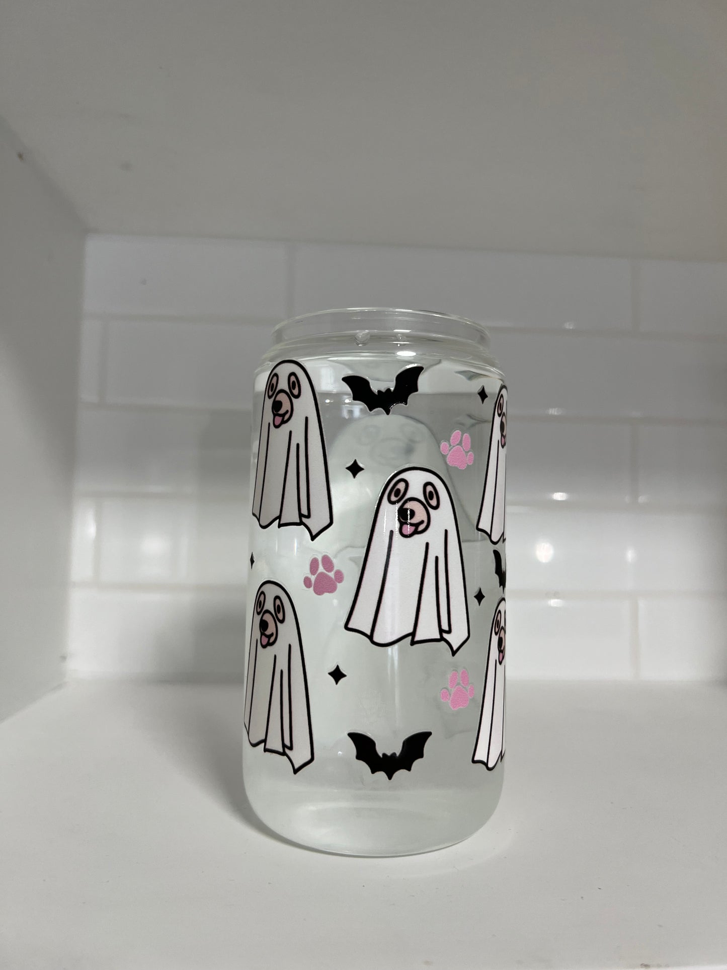 Dog Ghosts Glass Cup