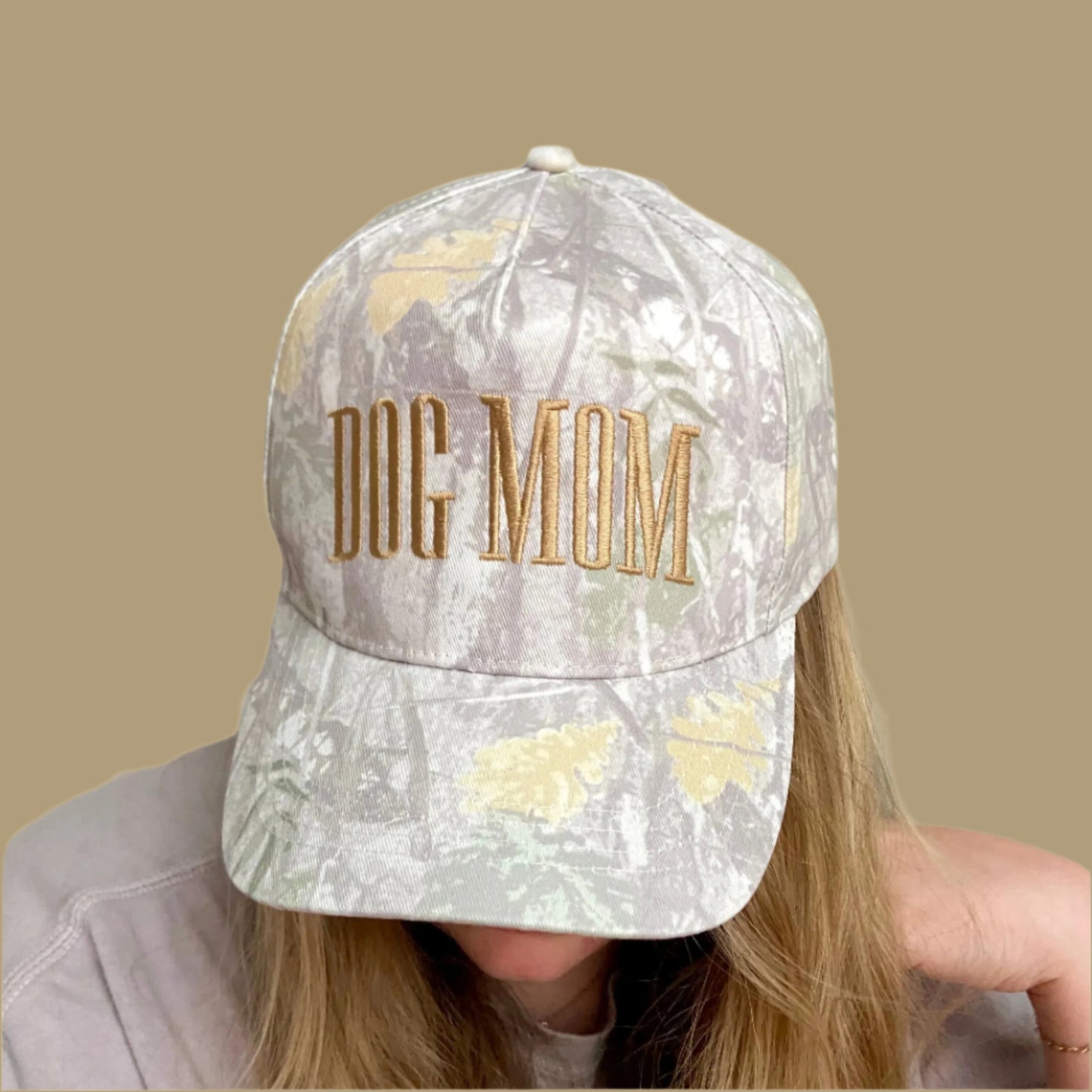 Dog Mom Camo Embroidered Baseball Cap