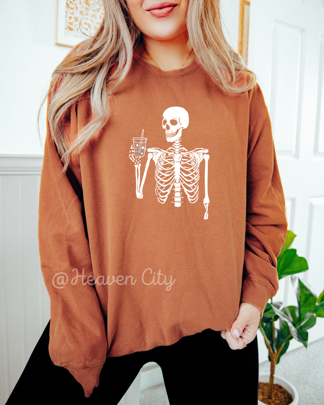 Iced Coffee Skeleton Crewneck