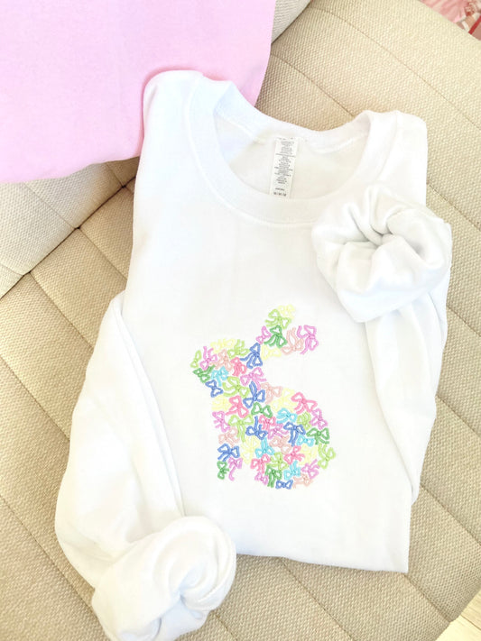 Coquette Bunny Embroidered Sweatshirt