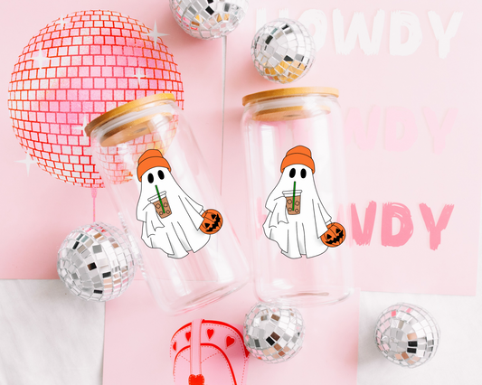 Coffee Beanie Ghost Glass Cup