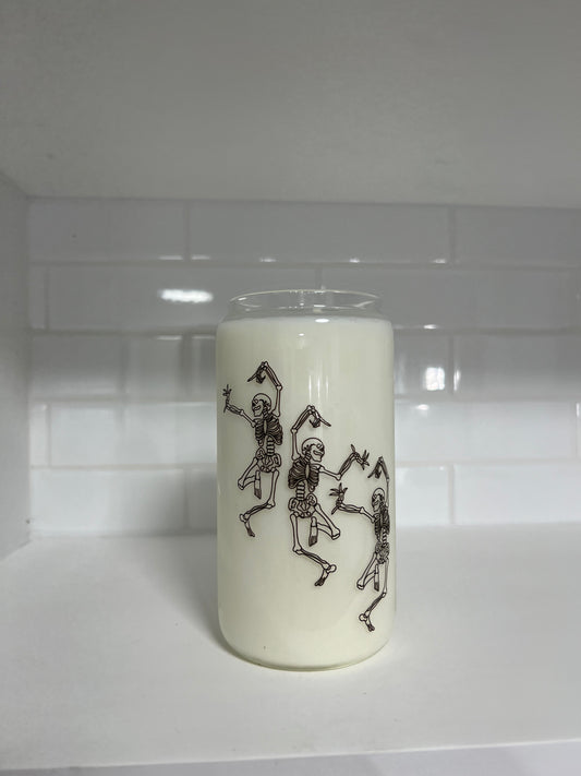 Dancing Skeletons Glass Cup