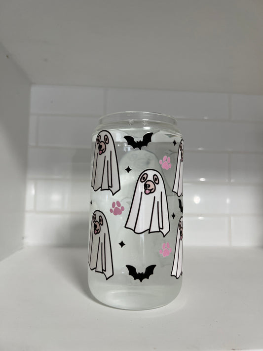 Dog Ghosts Glass Cup