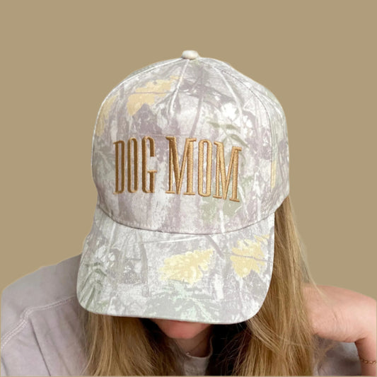 Dog Mom Camo Embroidered Baseball Cap
