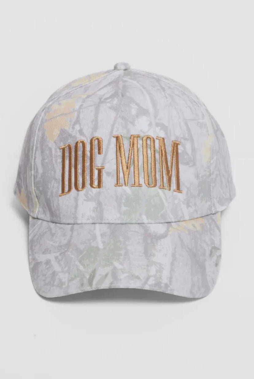 Dog Mom Camo Embroidered Baseball Cap