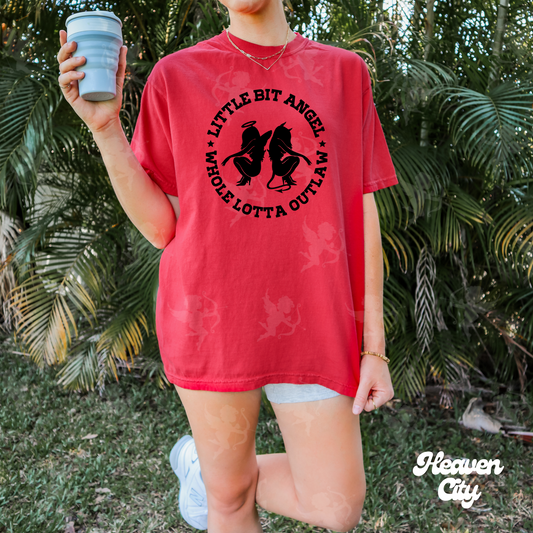 Little Bit Angel, Whole lotta Outlaw Graphic Tee